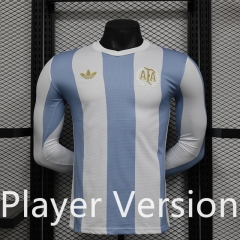 Player Version 2024-2025 Anniversary Version Argentina Blue&White LS Thailand Soccer Jersey AAA-888