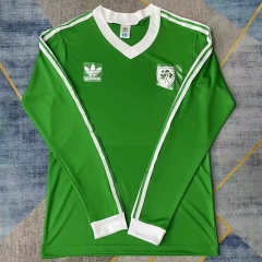 Retro Version 86 Ireland Home Green LS Thailand Soccer Jersey AAA-422