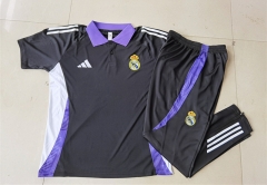 2024-2025 Real Madrid Black Thailand Polo Uniform-815