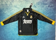 Retro Version 1998 Real Madrid Away Black LS Thailand Soccer Jersey AAA-6590