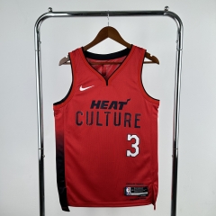 2025 City Edition Miami Heat Red #3 NBA Jersey-311