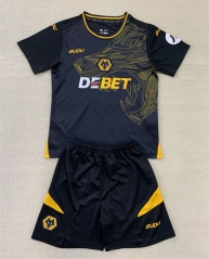 2024-2025 Wolverhampton Wanderers Away Black Soccer Uniform-AY