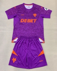 2024-2025 Wolverhampton Wanderers 2nd Away Purple Soccer Uniform-AY