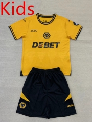 2024-2025 Wolverhampton Wanderers Home Yellow Kid/Youth Soccer Uniform-AY