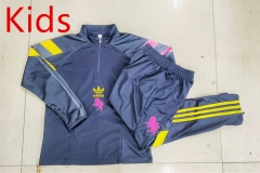 2024-2025 Retro Version Juventus Royal Blue Kids/Youth Soccer Tracksuit-815