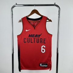 2025 City Edition Miami Heat Red #6 NBA Jersey-311