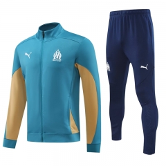 2024-2025 Olympique Marseille Lake Blue Thailand Soccer Jacket Uniform-4627