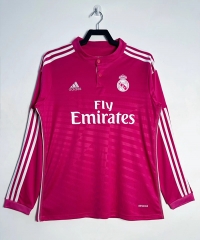 Retro Version 14-15 Real Madrid Away Pink LS Thailand Soccer Jersey AAA-811