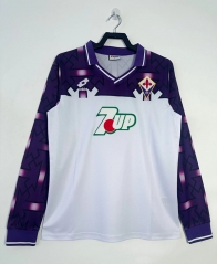 Retro Version 92-93 Fiorentina Away White LS Thailand Soccer Jersey AAA-811