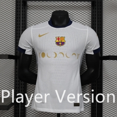 Player Version 2025-2026 Barcelona White Thailand Soccer Jersey AAA-888