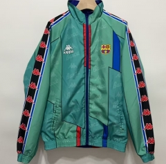 Retro Version 96-97 Barcelona Red&Light Blue Double-Sided Wear Thailand Trench Coats-0255