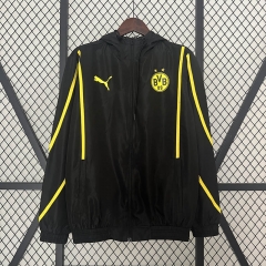 2024-2025 Borussia Dortmund Black Thailand Trench Coats With Hat-0255