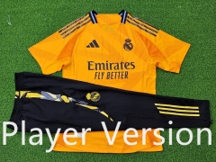 Player Version 2024-2025 Real Madrid Away Orange Short-Sleeve Thailand Soccer Tracksuit-9926