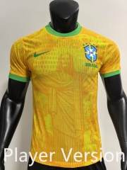 Player Version 2025-2026 Brazil Yellow Thailand Soccer Jersey AAA-SJ