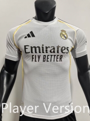 Player Version 2025-2026 Real Madrid White Thailand Soccer Jersey AAA-SJ