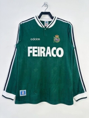 Retro Version 99-00 Deportivo La Coruña Away Green LS Thailand Soccer Jersey AAA-811