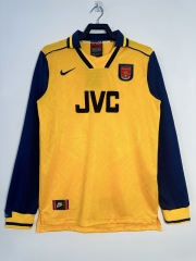 Retro Version 96-97 Arsenal Away Yellow LS Thailand Soccer Jersey AAA-811