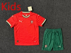 2025-2026 Portugal Home Red Kids/Youth Soccer Uniform-GB