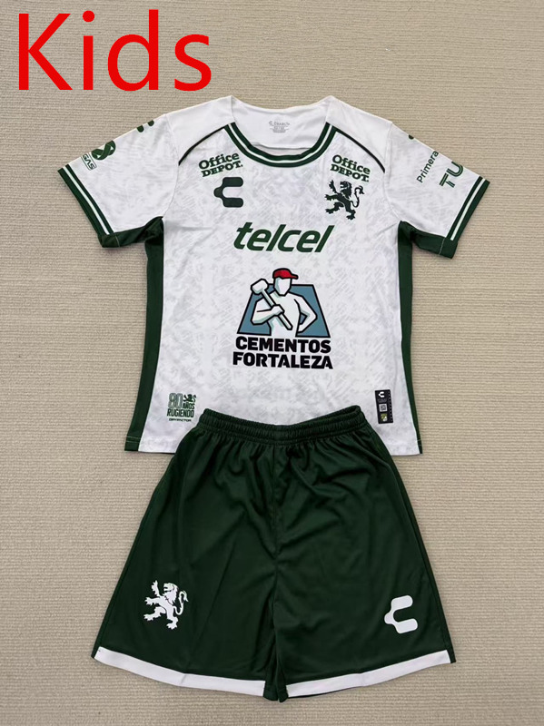 2024-2025 Club León Away White Kids/Youth Soccer Uniform-AY