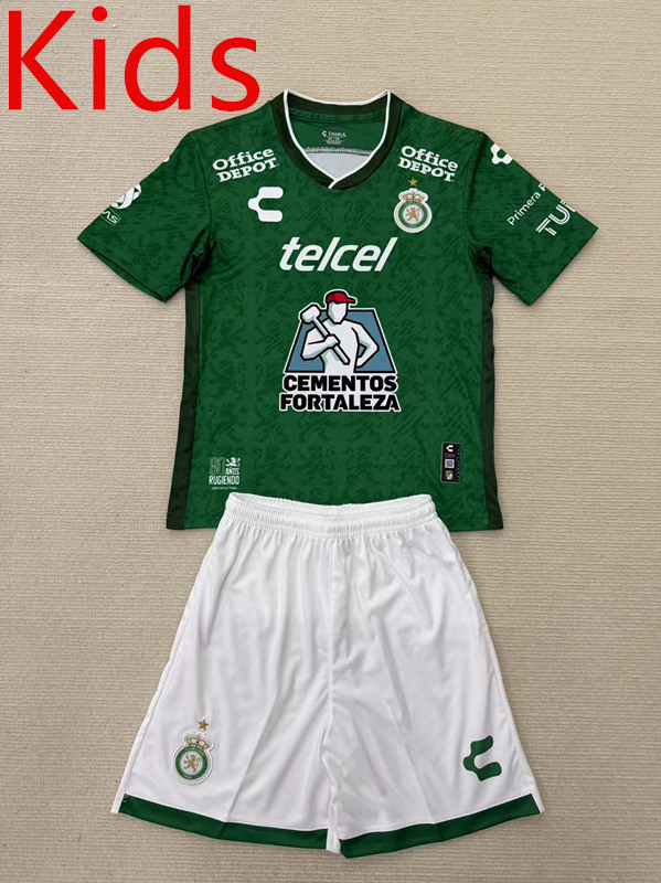 2025-26 Club León Home Green Kids/Youth Soccer Uniform-AY