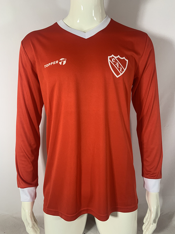 1982-85 Retro version Club Atlético Independiente Home Red Thailand LS Soccer Jersey AAA-503