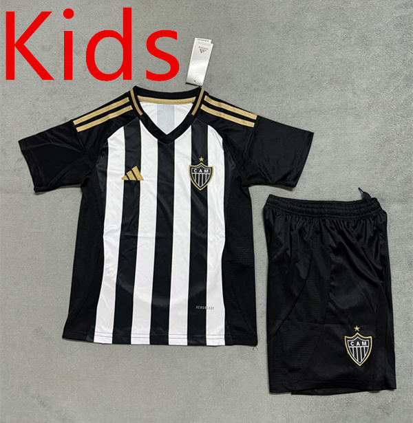 2025-2026 Atlético Mineiro Home Black&White Kids/Youth Soccer Uniform-4506
