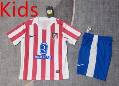 2025-26 Atletico Madrid Home Red&White Youth/Kids Soccer Uniform-9484