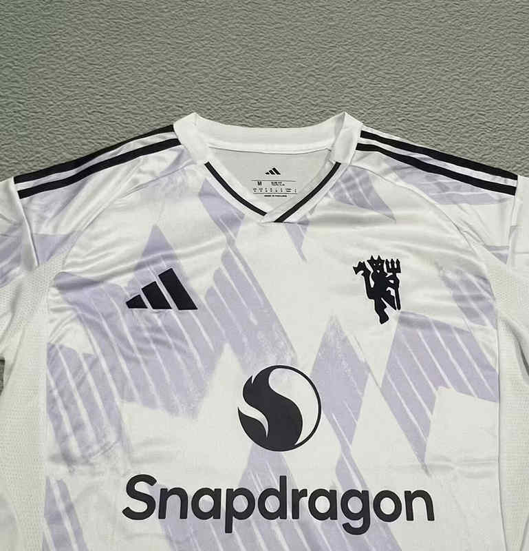 (S-4XL)2025-26 correct version Manchester United Away White&Purple Thailand Soccer Jersey AAA-9755