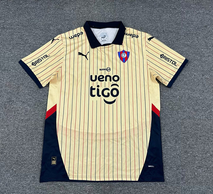 (s-4xl)2025-26 Cerro Porteño Away Yellow Thailand Soccer Jersey AAA-512
