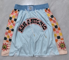 (S-3XL) City Edition San Antonio Spurs Light Blue NBA Shorts (with pockets) -0593 (S-3XL) City Edition San Antonio Spurs Light Blue NBA Shorts (with pockets) -0593