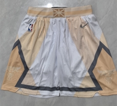 (S-3XL) City Edition Chicago Bulls Off-White NBA Shorts -0593 (S-3XL) City Edition Chicago Bulls Off-White NBA Shorts -0593