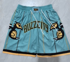 (S-3XL) City Edition Charlotte Hornets Light Green NBA Shorts (with pockets) -0593 (S-3XL) City Edition Charlotte Hornets Light Green NBA Shorts (with pockets) -0593