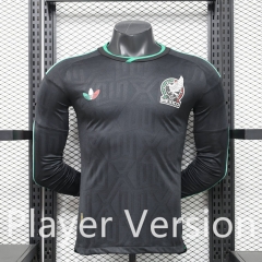 (S-3XL) Player Version 26-27 Mexico Second Away Black LS Thailand Soccer Jersey AAA-888 (S-3XL) Player Version 26-27 Mexico Second Away Black LS Thailand Soccer Jersey AAA-888