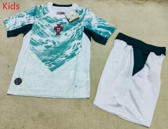 26-27 Portugal Away White&Green kid/Youth Soccer Uniform(with white shorts) - 507 26-27 Portugal Away White&Green kid/Youth Soccer Uniform(with white shorts) - 507
