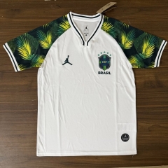 (S-4XL) 26-27 Brazil White Thailand Training Soccer Jersey AAA-8747 (S-4XL) 26-27 Brazil White Thailand Training Soccer Jersey AAA-8747