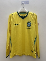 (S-4XL) 26-27 Brazil Home Yellow LS Thailand Soccer Jersey AAA-9268 (S-4XL) 26-27 Brazil Home Yellow LS Thailand Soccer Jersey AAA-9268