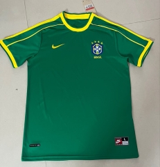 Retro Version 1998 Brazil Green Thailand Soccer Jersey AAA-9409 Retro Version 1998 Brazil Green Thailand Soccer Jersey AAA-9409
