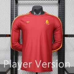 (S-3XL) Player Version 26-27 Casual Retro Roma Red LS Thailand Soccer Jersey AAA-888 (S-3XL) Player Version 26-27 Casual Retro Roma Red LS Thailand Soccer Jersey AAA-888