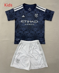 26-27 New York City Away Blue kids Soccer Uniform-AY 26-27 New York City Away Blue kids Soccer Uniform-AY