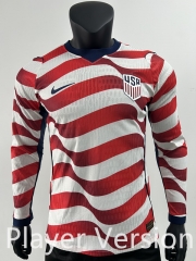 Player Version 26-27 USA Home Red&White LS Thailand Soccer Jersey AAA-0871 Player Version 26-27 USA Home Red&White LS Thailand Soccer Jersey AAA-0871