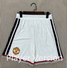 Player Version 26-27 Manchester United Home White Thailand Soccer Shorts-6149 Player Version 26-27 Manchester United Home White Thailand Soccer Shorts-6149