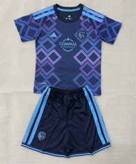 26-27 Sporting Kansas City Away Blue Soccer Unifrom-AY 26-27 Sporting Kansas City Away Blue Soccer Unifrom-AY