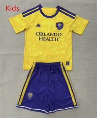 26-27 Orlando City Away Yellow Kids/Youth Soccer Uniform-AY 26-27 Orlando City Away Yellow Kids/Youth Soccer Uniform-AY