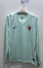 (S-4XL) 26-27 France Away Green LS Thailand Soccer Jersey AAA-9268