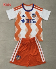 26-27 FC Cincinnati Away White&Orange Kids/Youth Soccer Uniform-AY 26-27 FC Cincinnati Away White&Orange Kids/Youth Soccer Uniform-AY