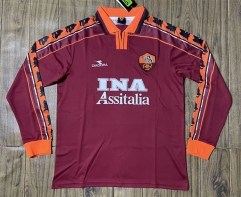 Retro Version 98-99 Roma Red LS Thailand Soccer Jersey AAA-SL Retro Version 98-99 Roma Red LS Thailand Soccer Jersey AAA-SL