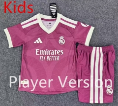 Player Version 26-27 Real Madrid Second Away Pink Kids/Youth Soccer Uniform-9527 Player Version 26-27 Real Madrid Second Away Pink Kids/Youth Soccer Uniform-9527