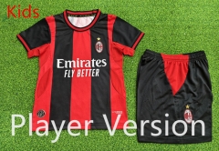 Player version 2026-27 AC Milan Home Red&Black Kids/Youth Soccer Uniform-9926 Player version 2026-27 AC Milan Home Red&Black Kids/Youth Soccer Uniform-9926