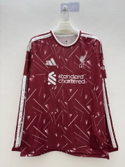 (S-4XL) 26-27 Liverpool Rose Pink LS Thailand Soccer Jersey AAA-9268 (S-4XL) 26-27 Liverpool Rose Pink LS Thailand Soccer Jersey AAA-9268