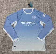 (S-5XL) 26-27 Manchester City Home Blue LS Thailand Soccer Jersey AAA-6723 (S-5XL) 26-27 Manchester City Home Blue LS Thailand Soccer Jersey AAA-6723